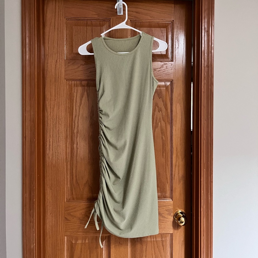 Sage green mini dress
